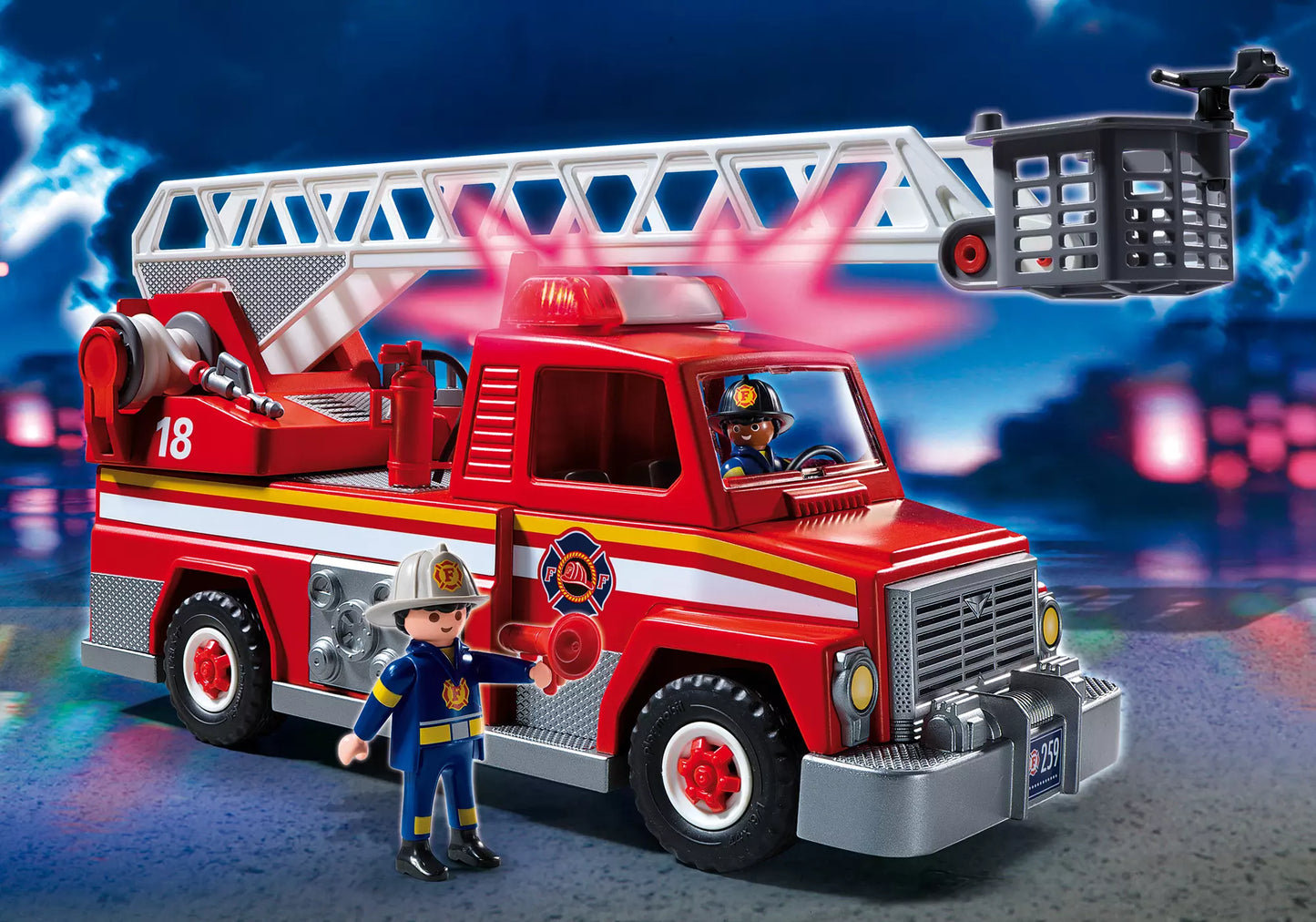 Playmobil 5682 City Action Amerikanischer Feuerwehr Leiterwagen - plegobil