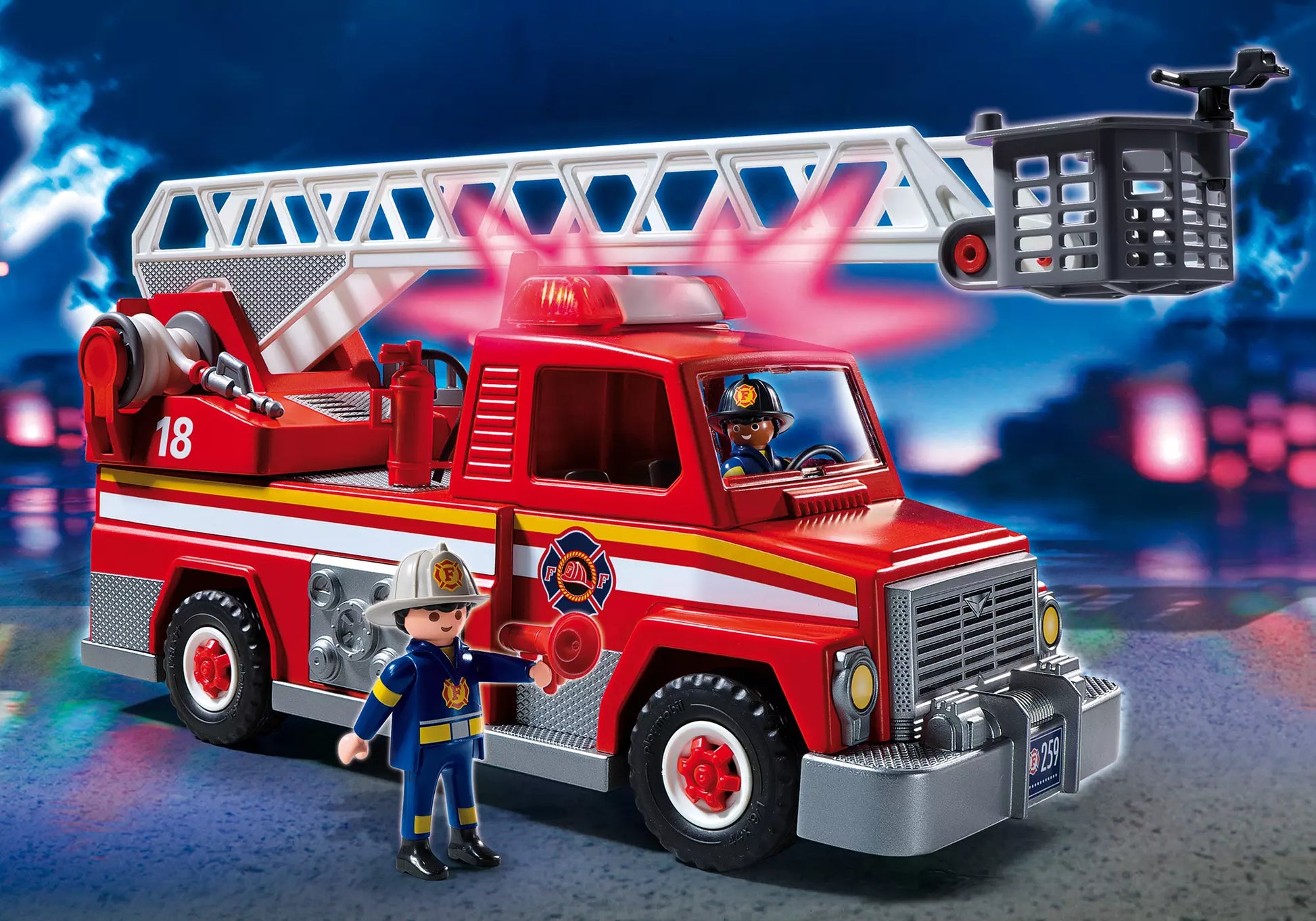Playmobil 5682 City Action Amerikanischer Feuerwehr Leiterwagen - plegobil