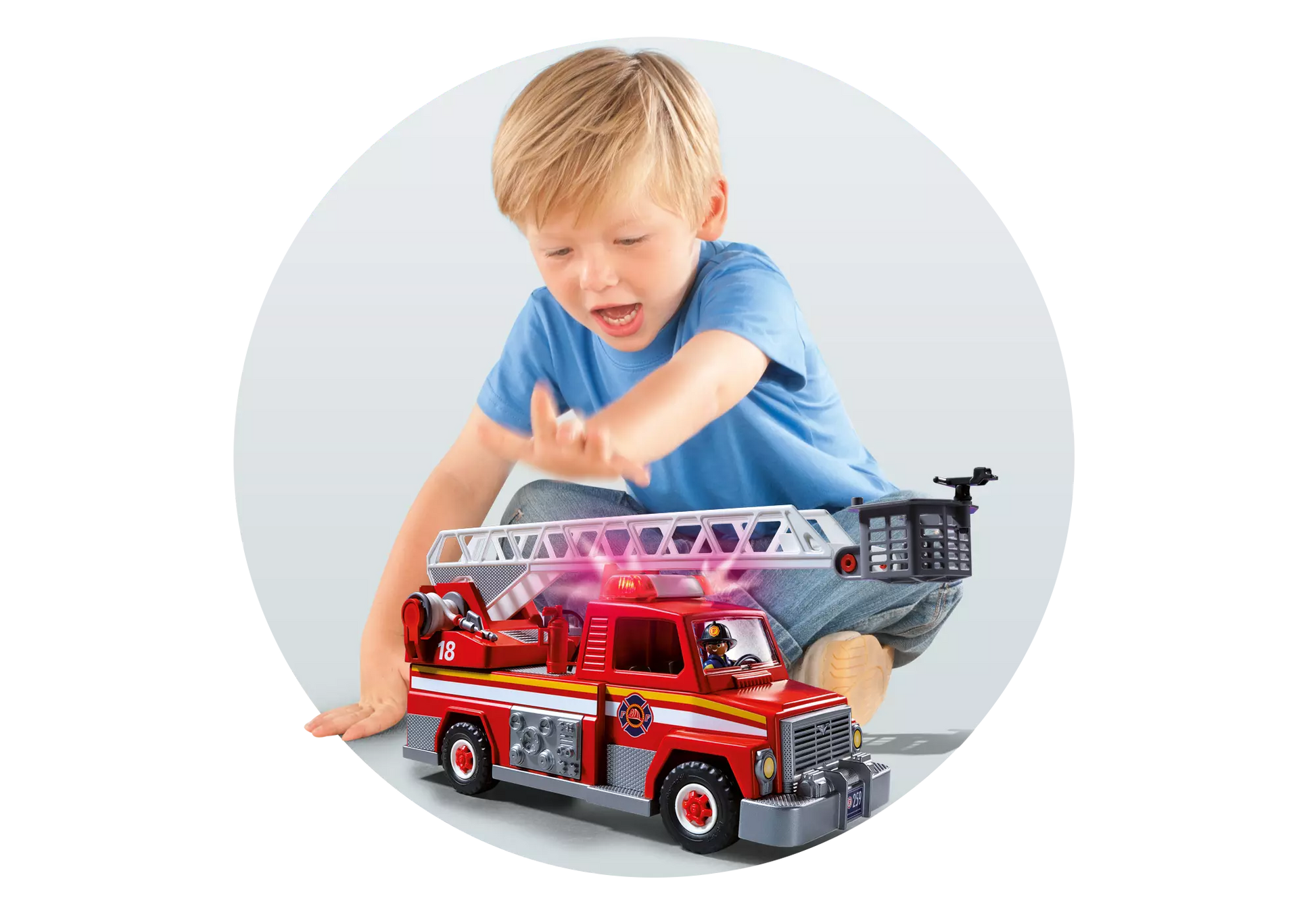 Playmobil 5682 City Action Amerikanischer Feuerwehr Leiterwagen - plegobil