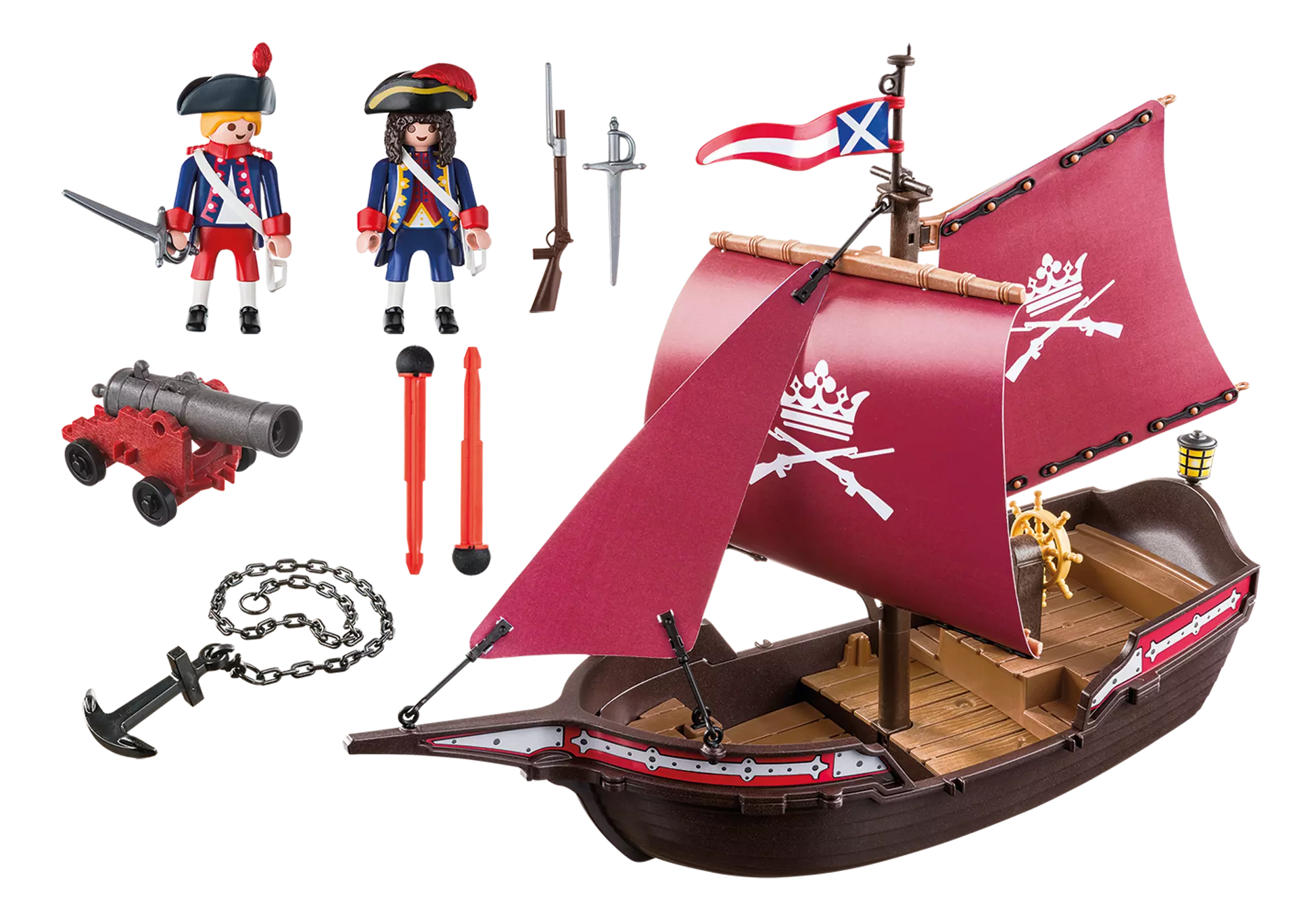 Playmobil 5683 Pirates Soldaten Patrouillenboot mit Kanone - plegobil