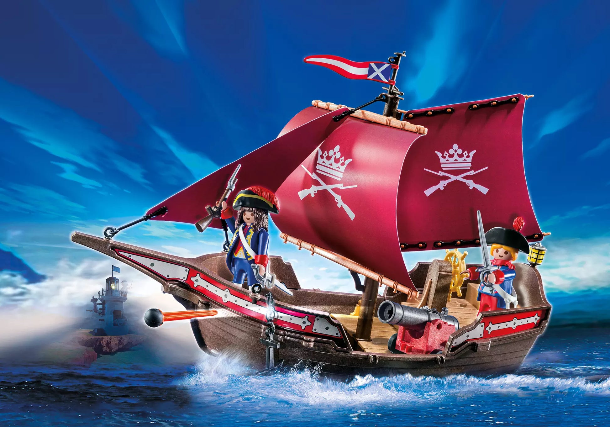 Playmobil 5683 Pirates Soldaten Patrouillenboot mit Kanone - plegobil