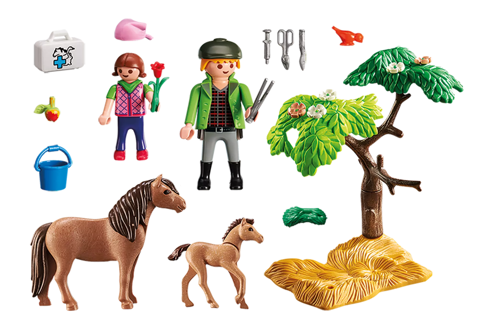Playmobil 5687 Country Reiterhof Tierarzt mit Pony und Fohlen - plegobil
