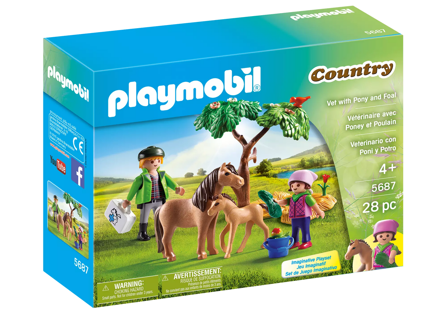 Playmobil 5687 Country Reiterhof Tierarzt mit Pony und Fohlen - plegobil