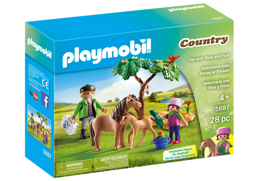 Playmobil 5687 Country Reiterhof Tierarzt mit Pony und Fohlen - plegobil