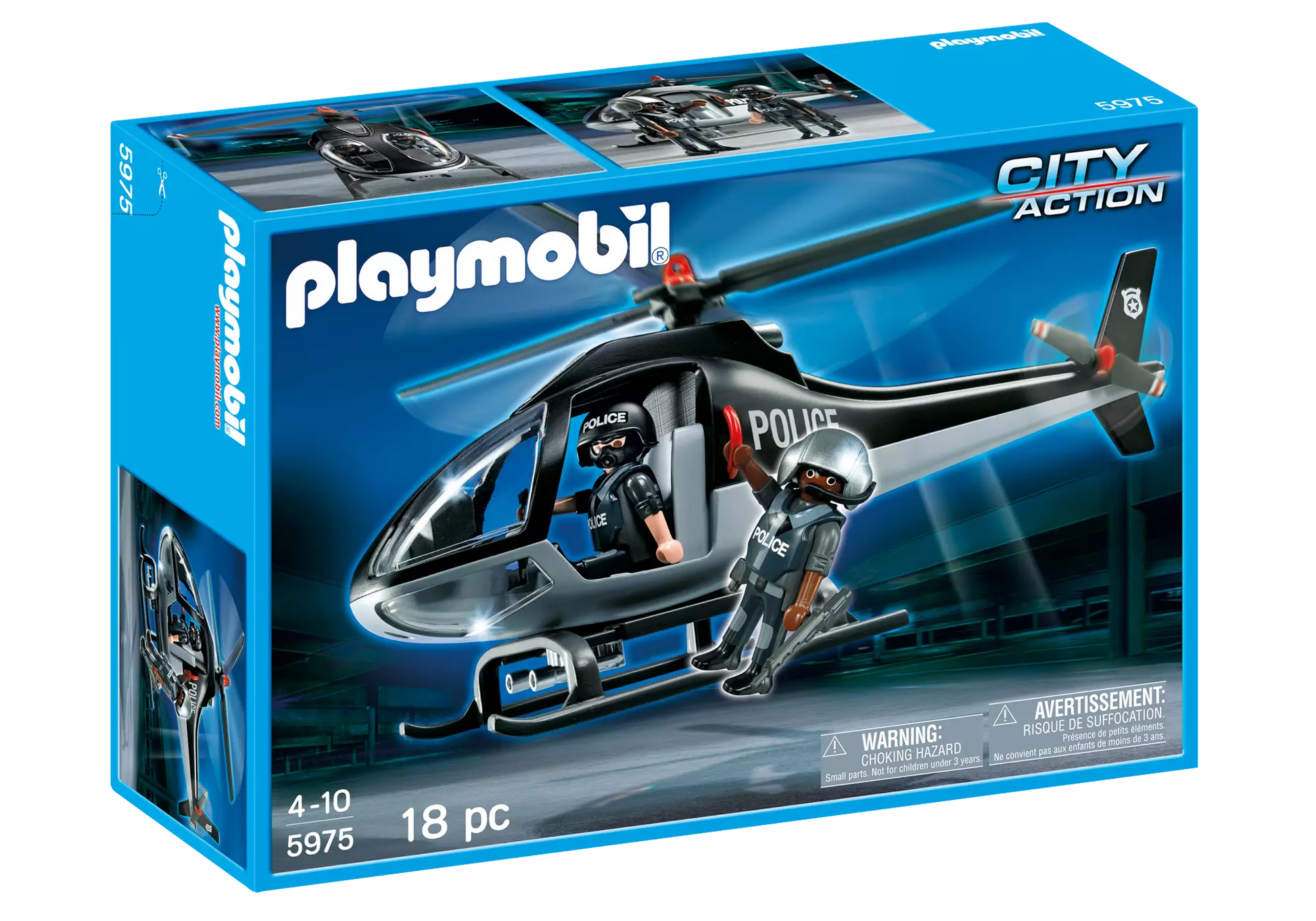 Playmobil 5975 City Action Polizei Spezialeinheit mit hubschrauber - plegobil