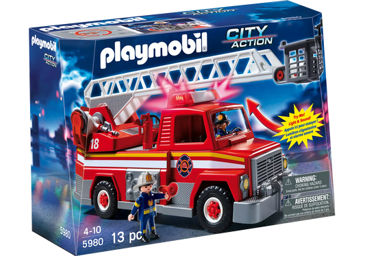 Playmobil 5980 City Action Amerikanischer Feuerwehr Leiterwagen - plegobil