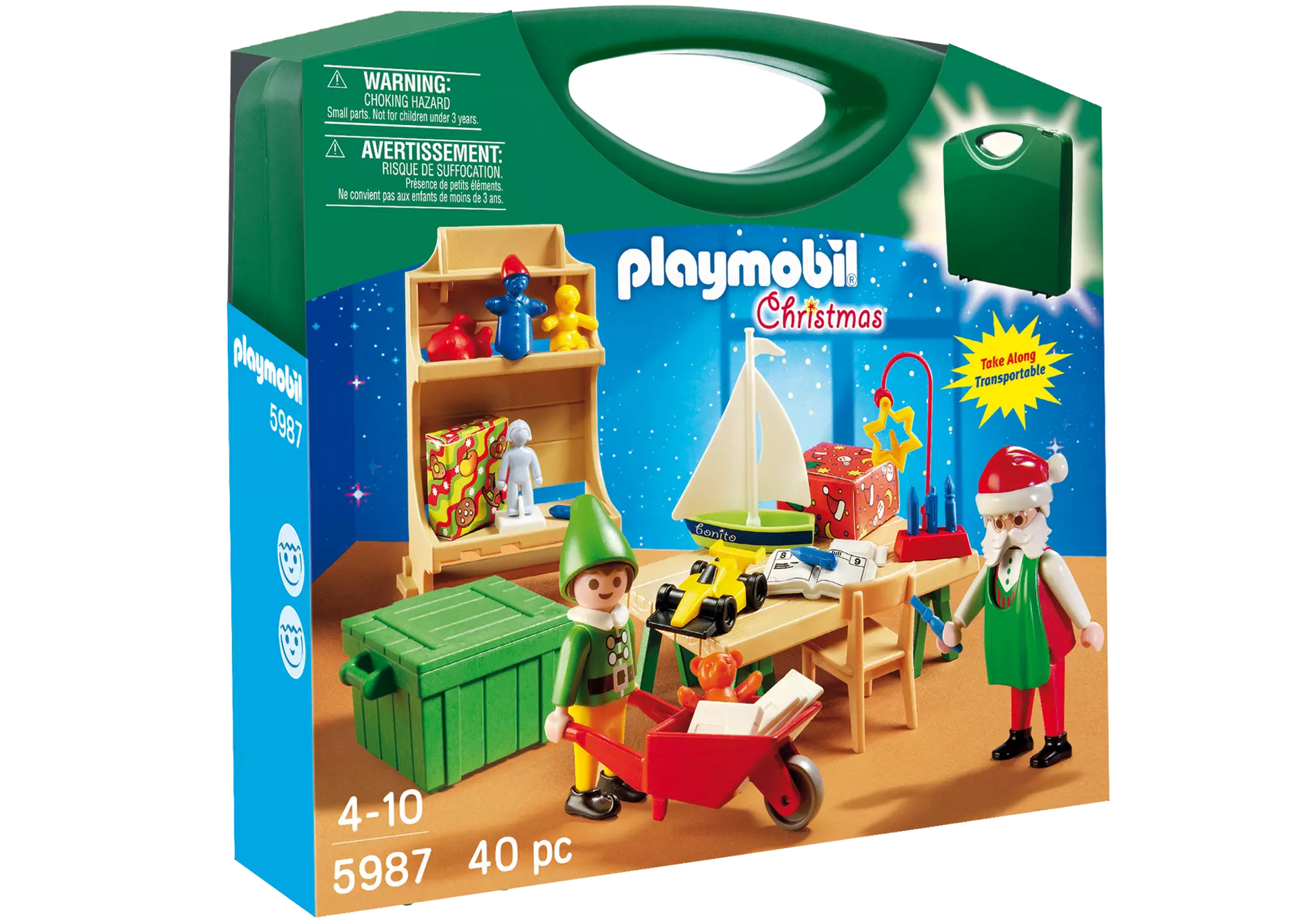Playmobil 5987 Christmas Carry Case Weihnachtsmann mit Elf - plegobil
