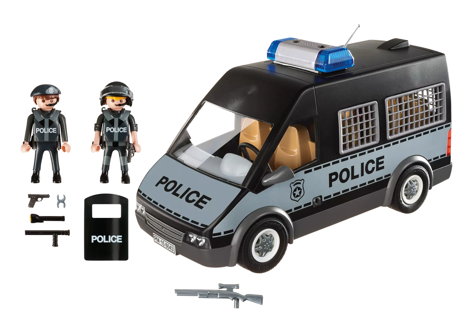 Playmobil 6043 City Action Polizei-Mannschaftswagen mit Licht und Sound - plegobil