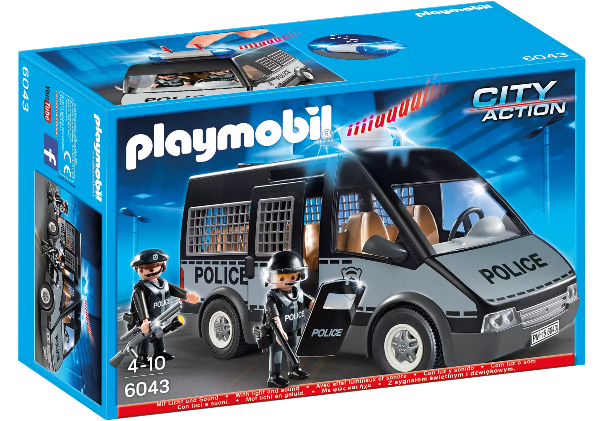 Playmobil 6043 City Action Polizei-Mannschaftswagen mit Licht und Sound - plegobil