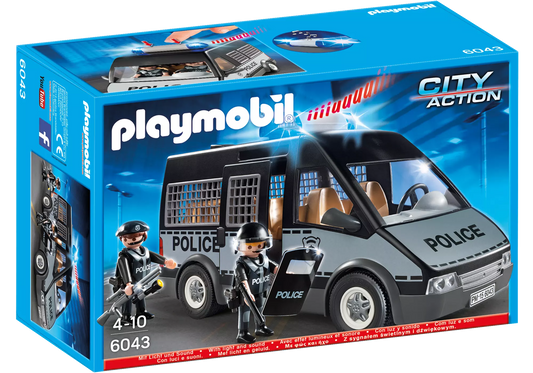 Playmobil 6043 City Action Polizei-Mannschaftswagen mit Licht und Sound - plegobil