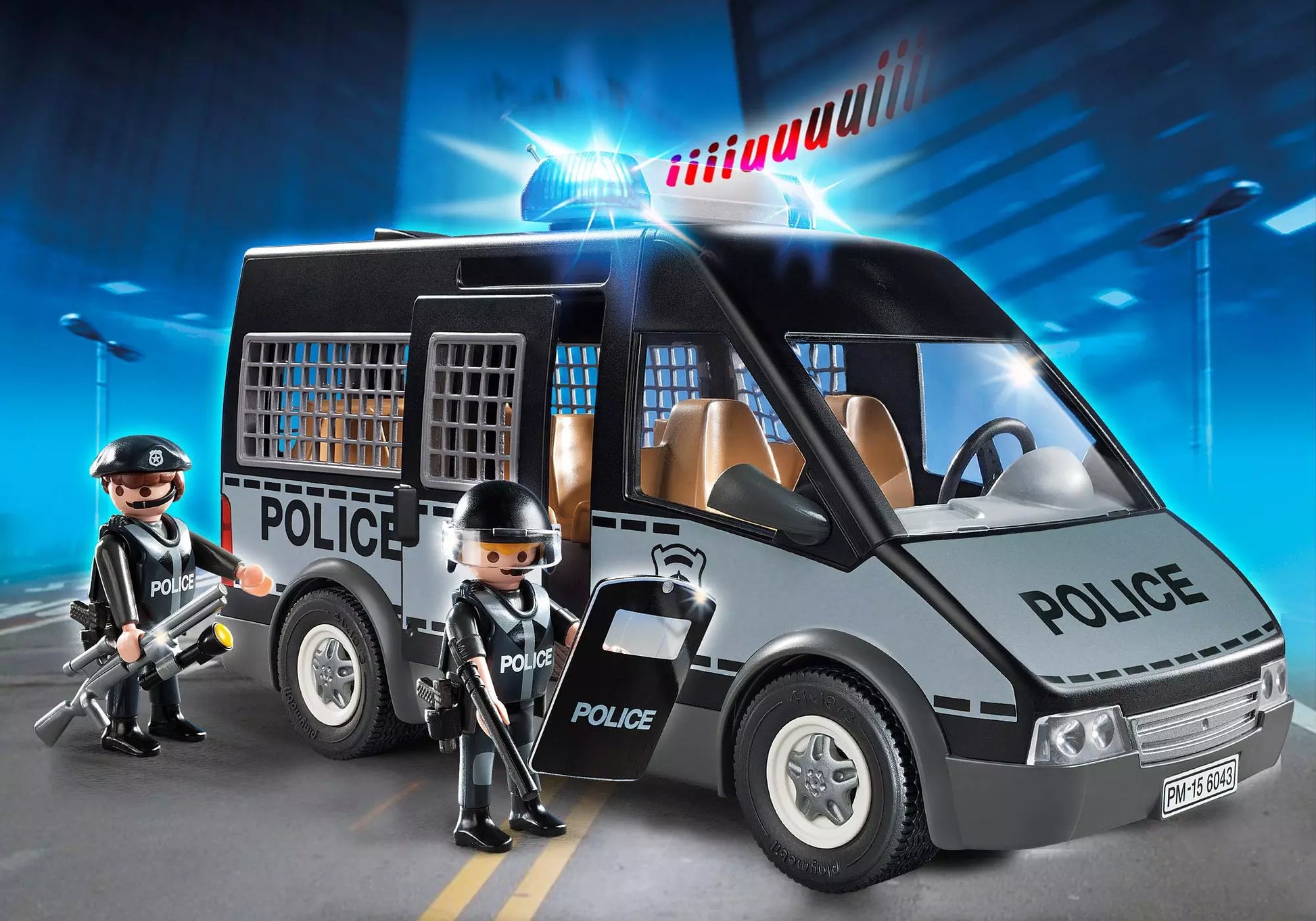 Playmobil 6043 City Action Polizei-Mannschaftswagen mit Licht und Sound - plegobil