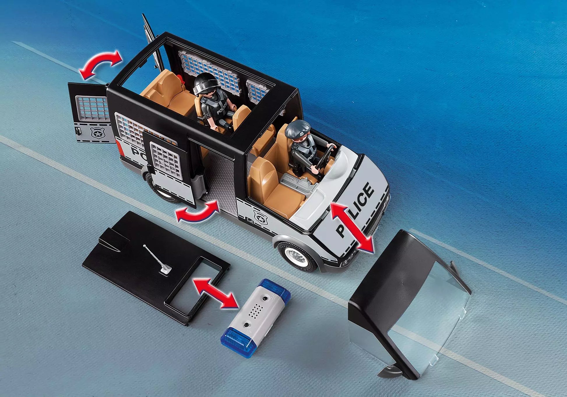 Playmobil 6043 City Action Polizei-Mannschaftswagen mit Licht und Sound - plegobil