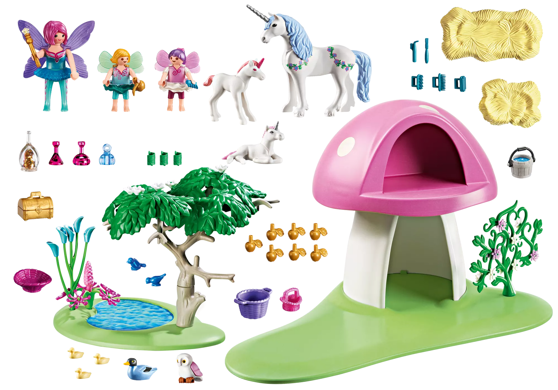 Playmobil 6055 Fairies Feenwäldchen mit Einhornpflege - plegobil
