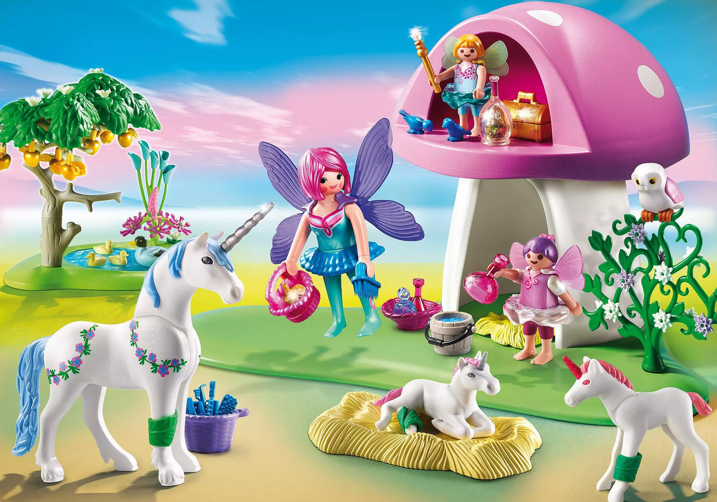 Playmobil 6055 Fairies Feenwäldchen mit Einhornpflege - plegobil