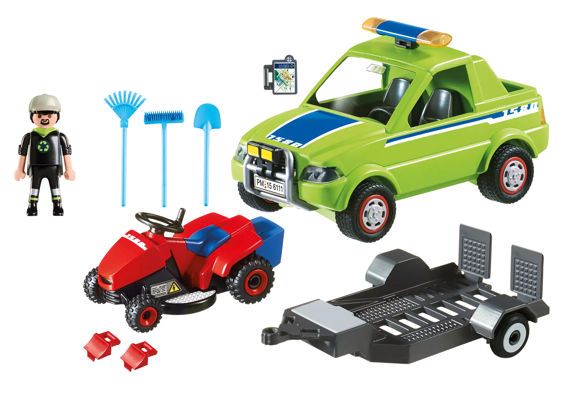 Playmobil 6111 City Action Service-Fahrzeug mit Rasenmäher (Folienverpackung) - plegobil