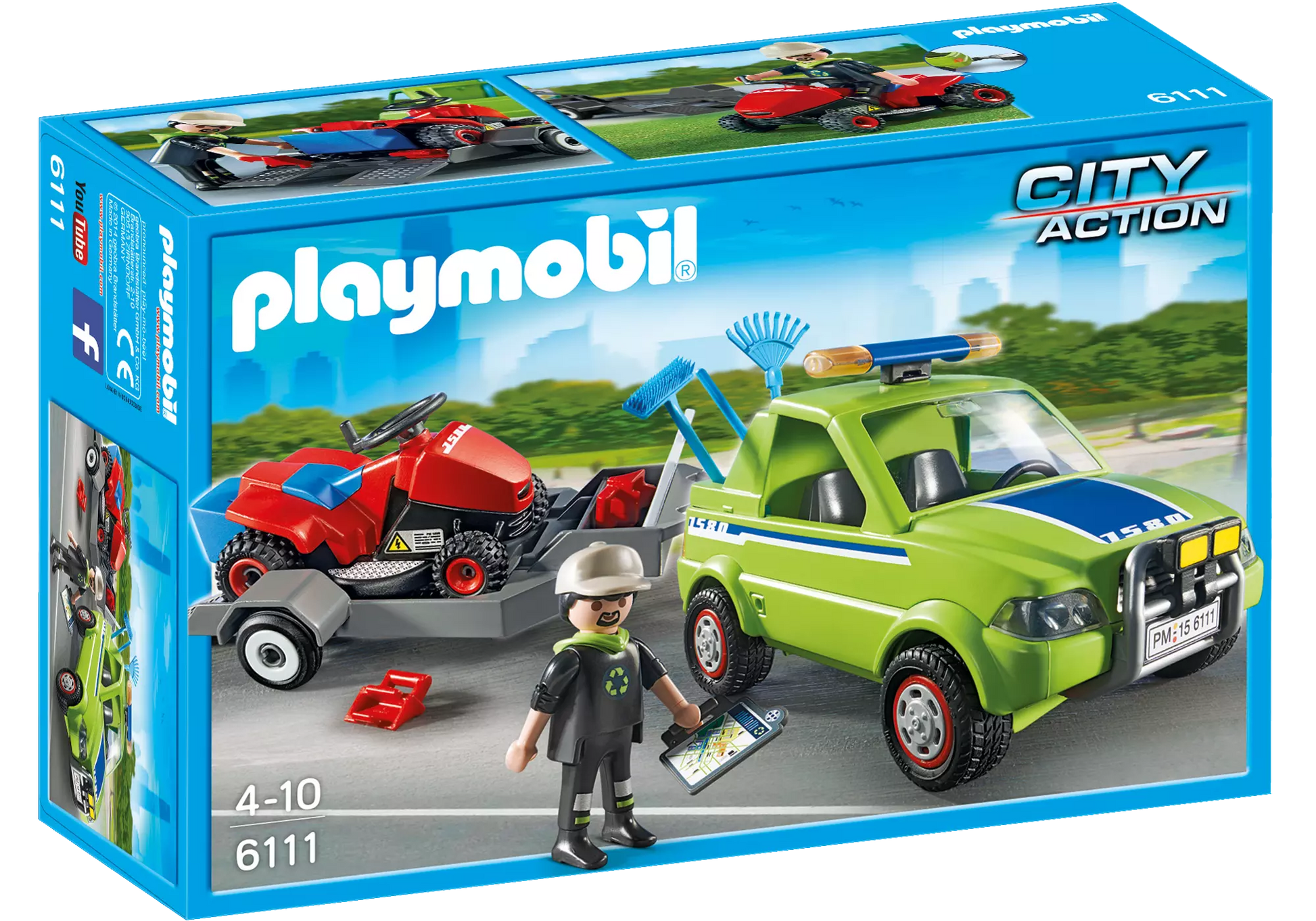 Playmobil 6111 City Action Service-Fahrzeug mit Rasenmäher (Folienverpackung) - plegobil