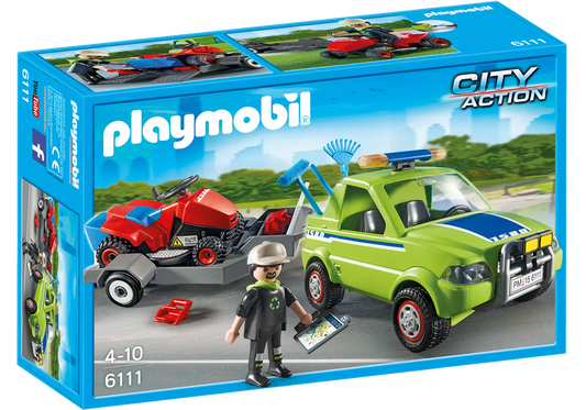 Playmobil 6111 City Action Service-Fahrzeug mit Rasenmäher (Folienverpackung) - plegobil
