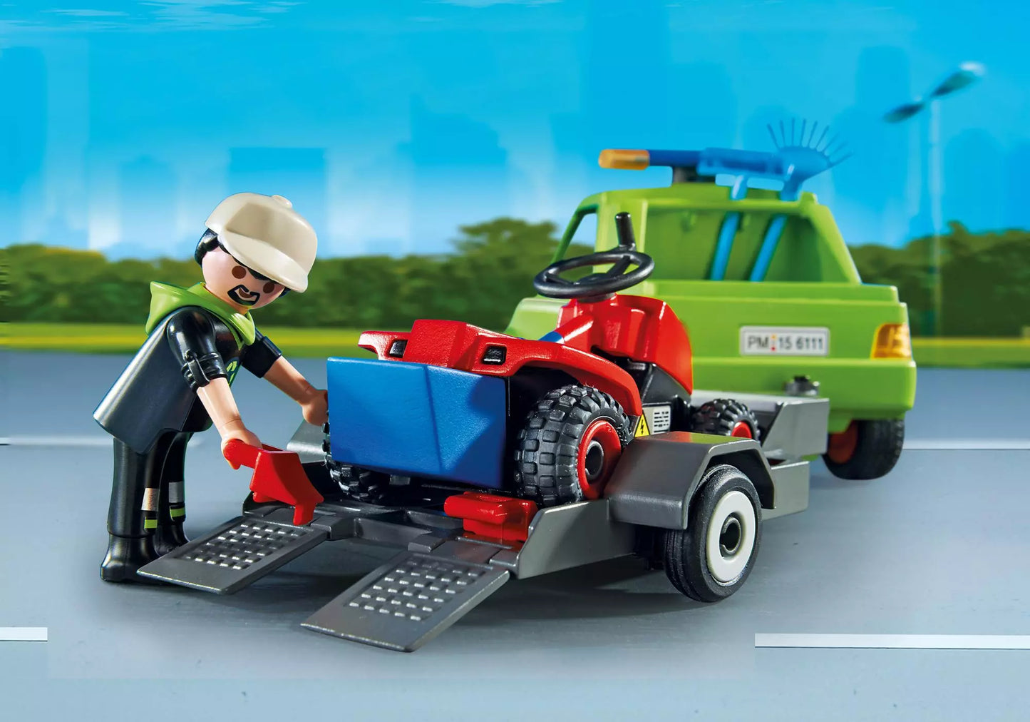 Playmobil 6111 City Action Service-Fahrzeug mit Rasenmäher (Folienverpackung) - plegobil