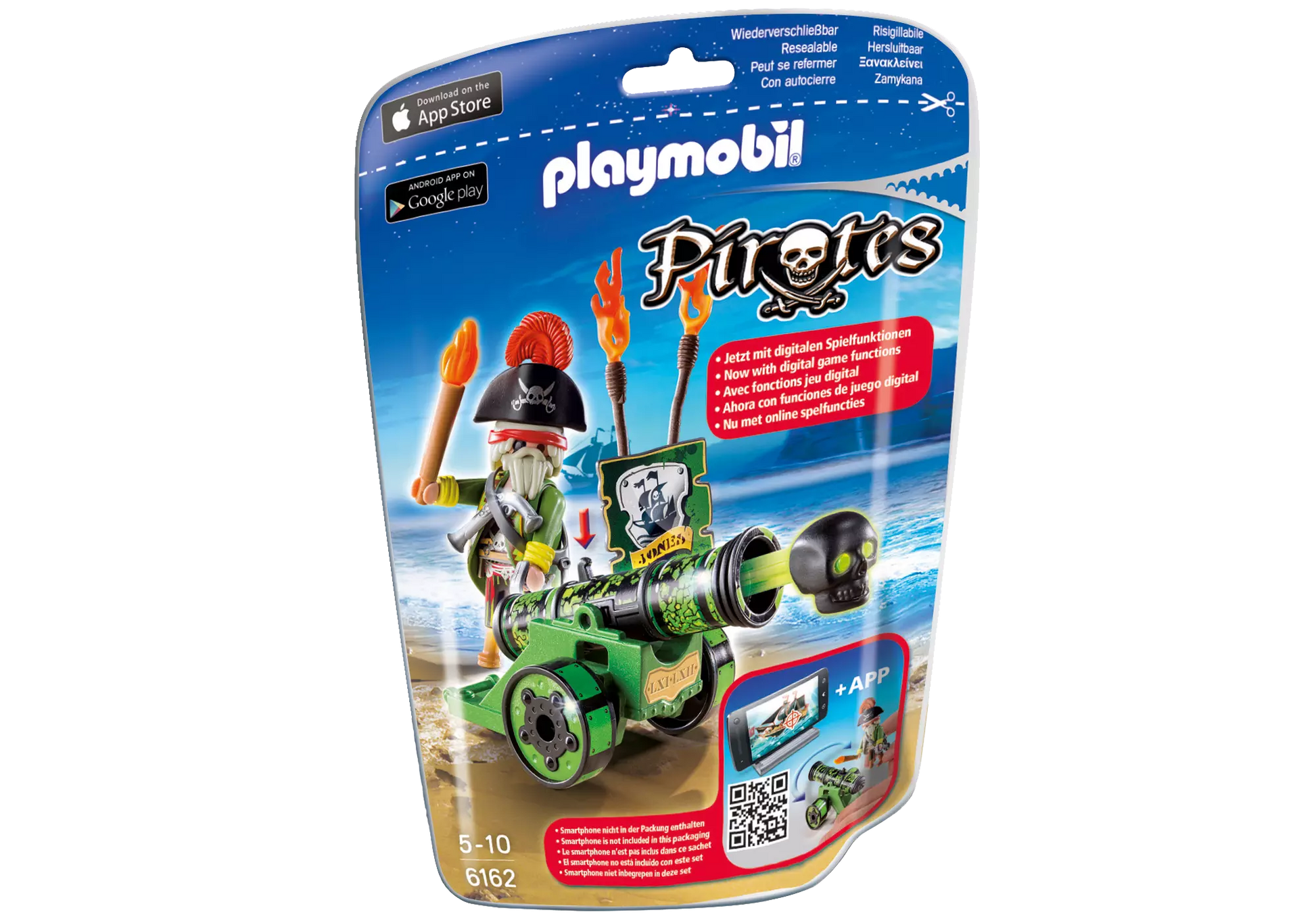 Playmobil 6162 Pirates Grüne App-Kanone mit Piratenkapitän - plegobil