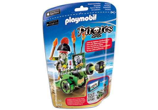 Playmobil 6162 Pirates Grüne App-Kanone mit Piratenkapitän - plegobil