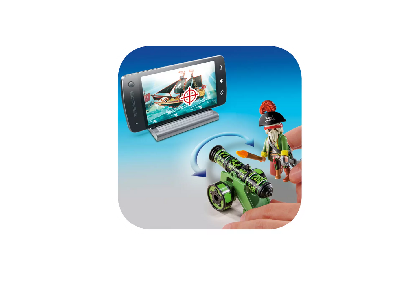 Playmobil 6162 Pirates Grüne App-Kanone mit Piratenkapitän - plegobil