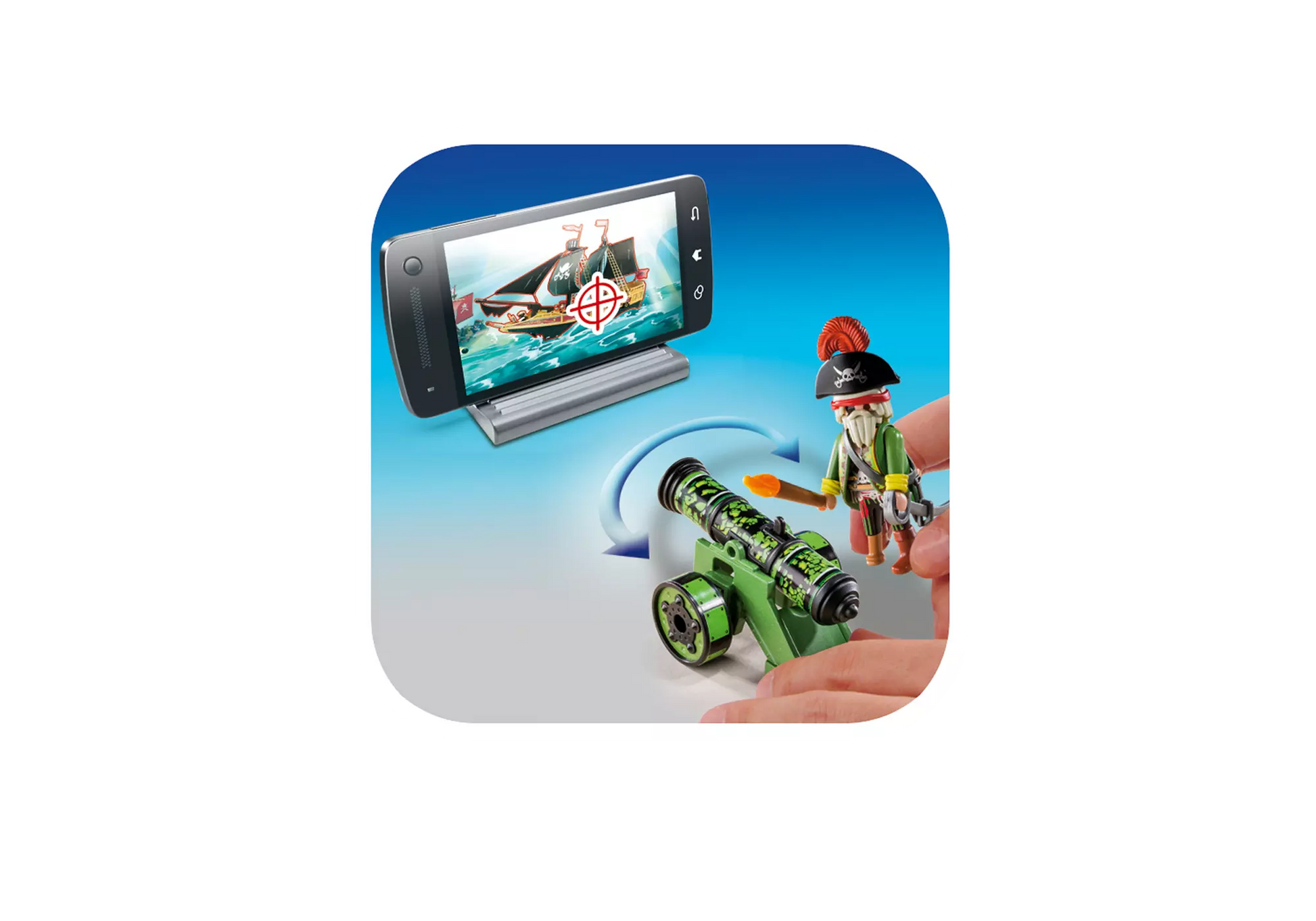Playmobil 6162 Pirates Grüne App-Kanone mit Piratenkapitän - plegobil