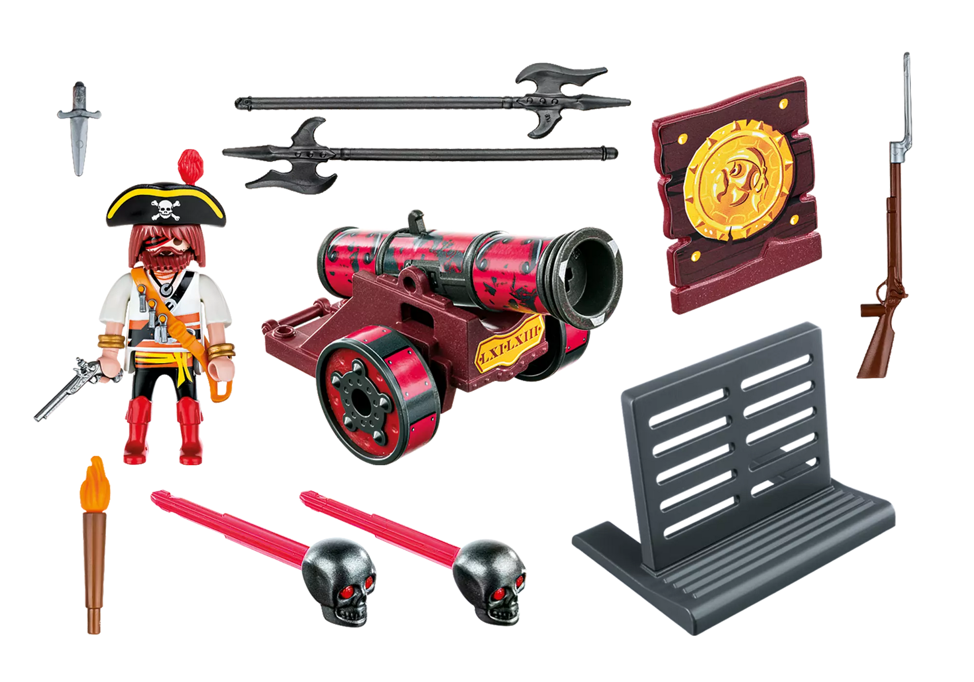 Playmobil 6163 Pirates Rote App-Kanone mit Freibeuter - plegobil