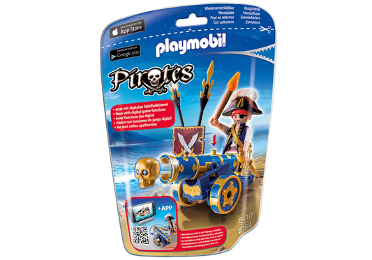 Playmobil 6164 Pirates Blaue App-Kanone mit Piraten-Offizier - plegobil