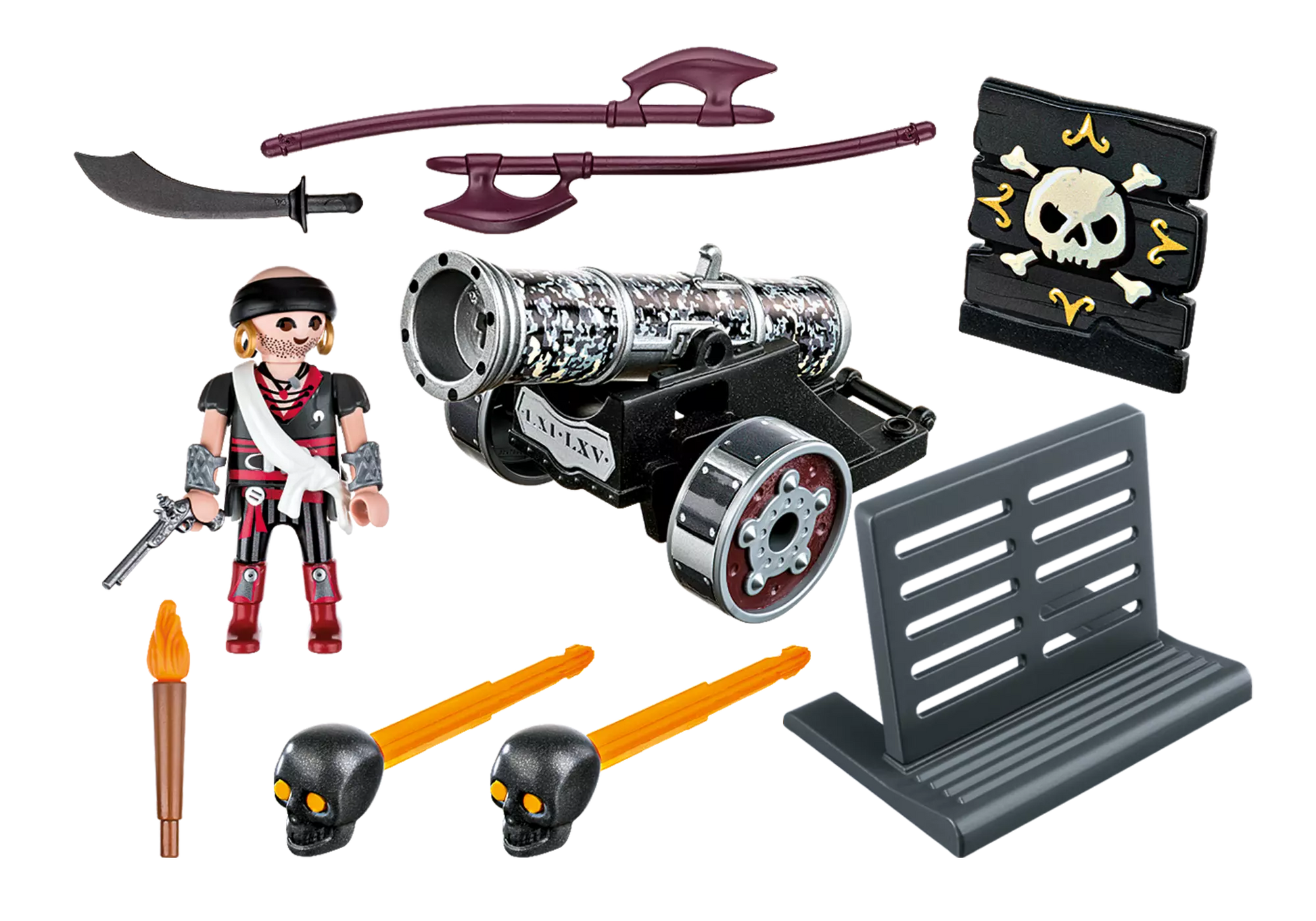 Playmobil 6165 Pirates Schwarze App-Kanone mit Seeräuber - plegobil