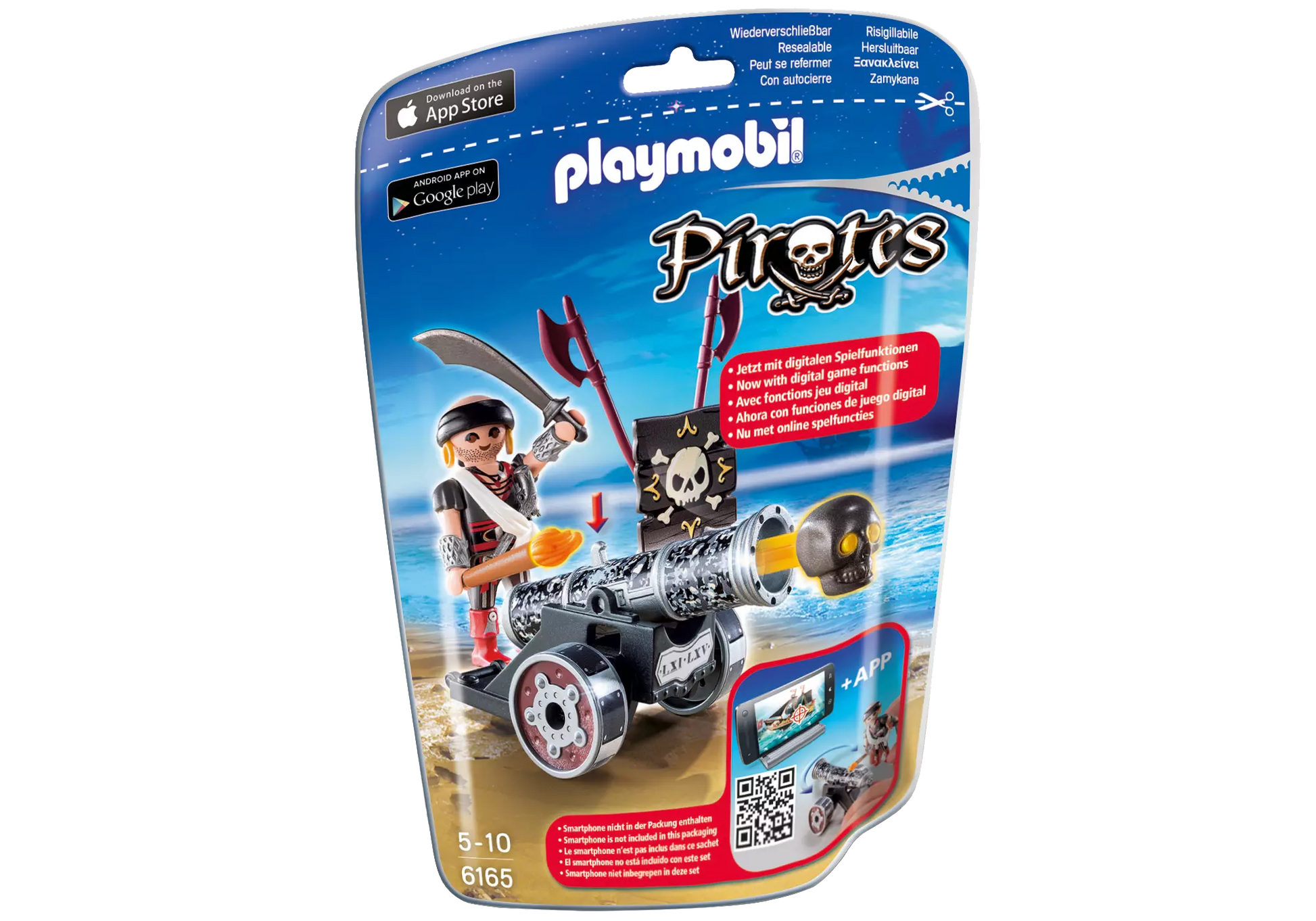Playmobil 6165 Pirates Schwarze App-Kanone mit Seeräuber - plegobil