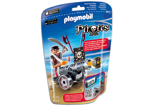 Playmobil 6165 Pirates Schwarze App-Kanone mit Seeräuber - plegobil