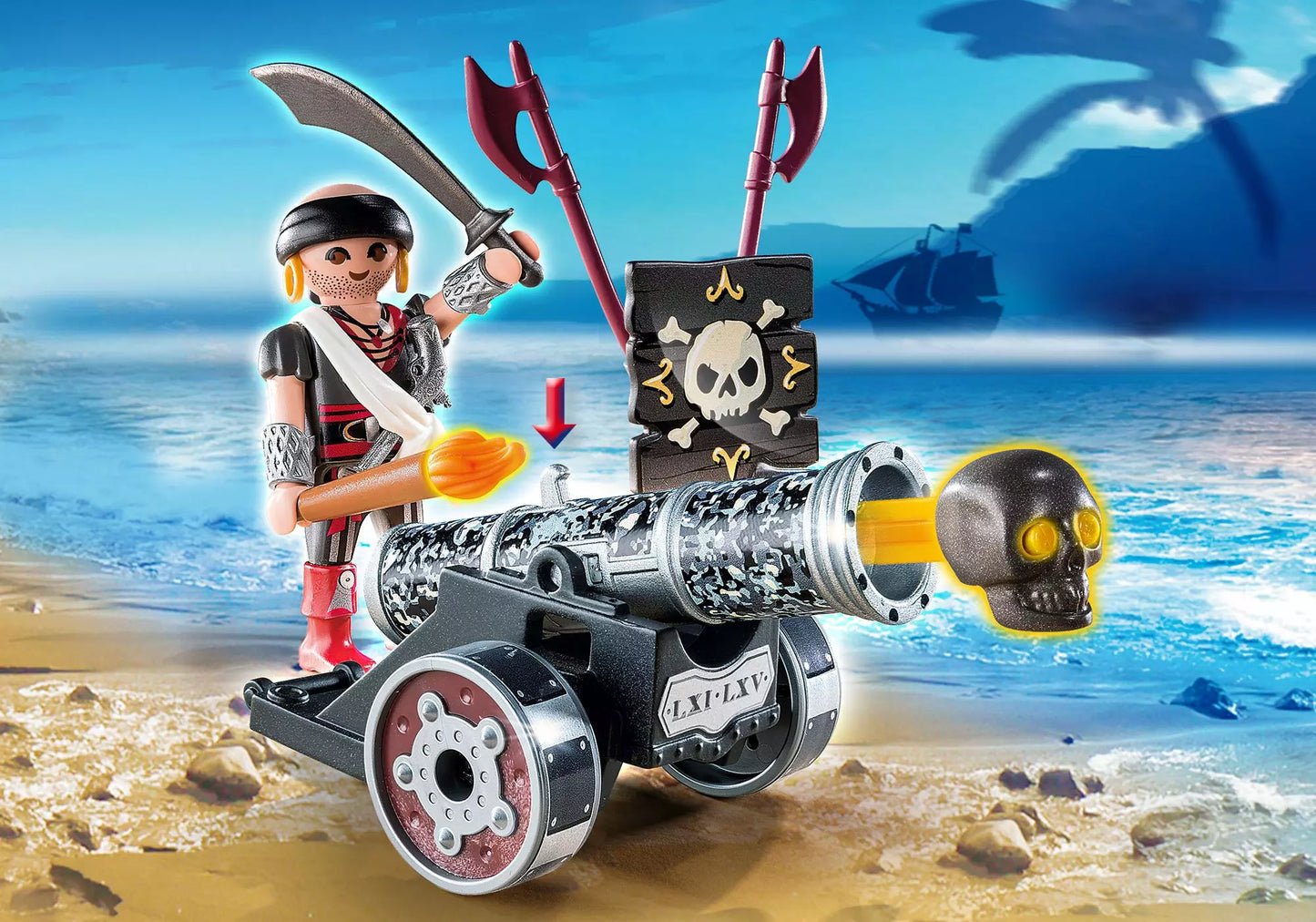 Playmobil 6165 Pirates Schwarze App-Kanone mit Seeräuber - plegobil