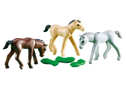 Playmobil 6263 3 Ponys mit Futtertrog (Folienverpackung) - plegobil