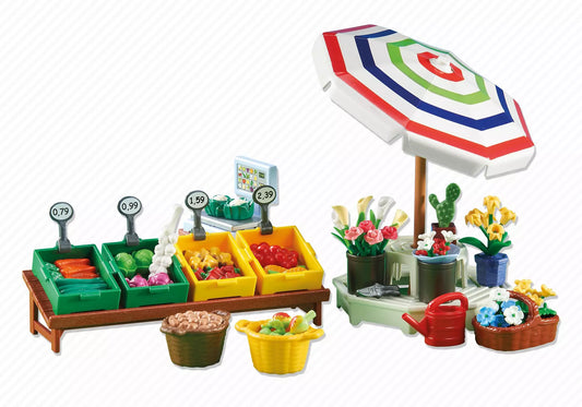 Playmobil 6335 City Life Obst-, Gemüse-, und Blumenstand (Folienverpackung) - plegobil
