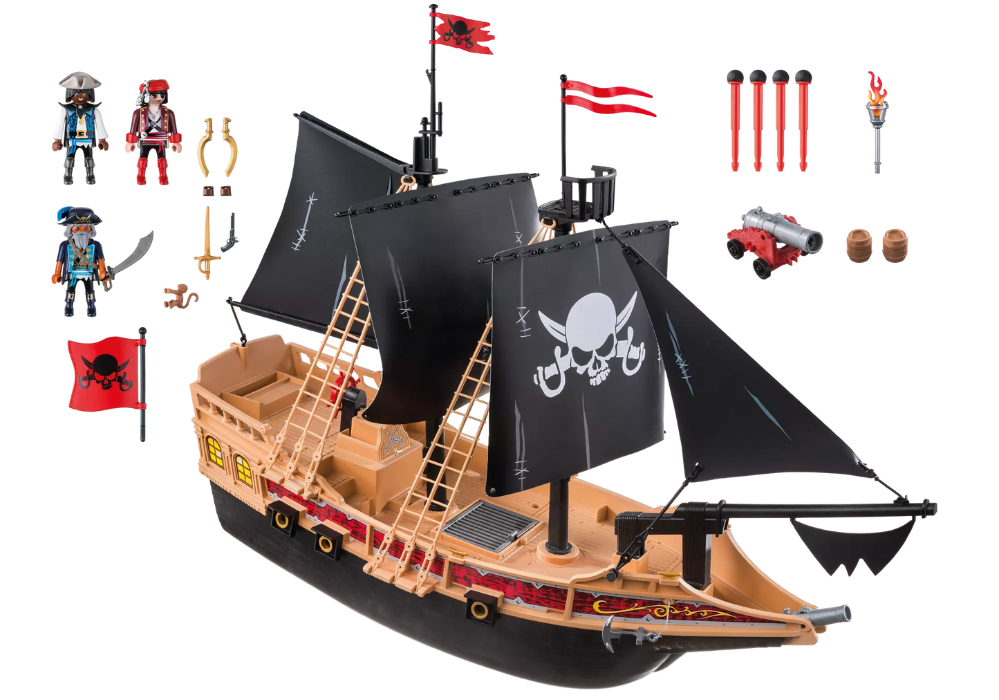 Playmobil 6678 Pirates Piratenkampfschiff inkl. Kanonen - plegobil