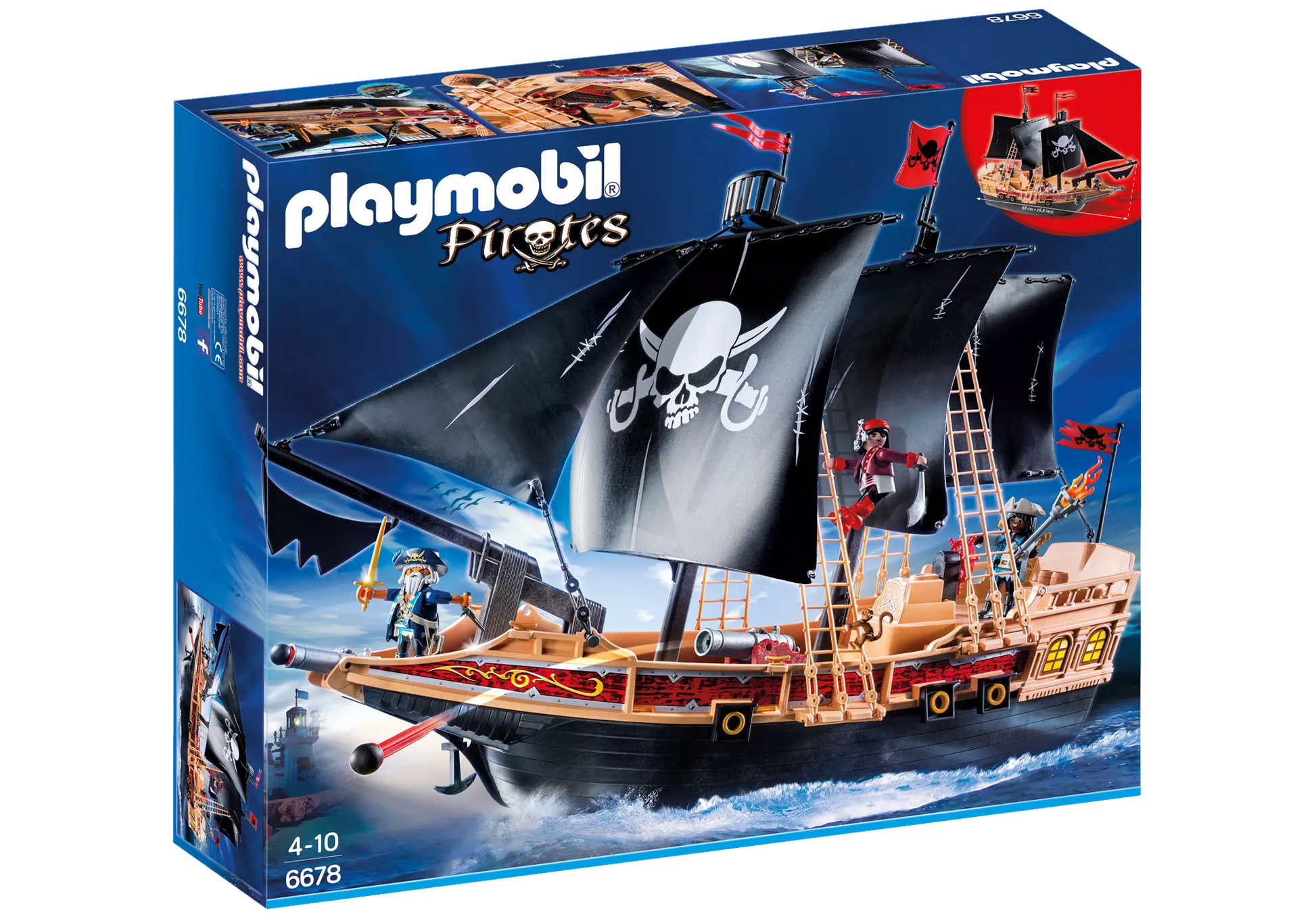 Playmobil 6678 Pirates Piratenkampfschiff inkl. Kanonen - plegobil