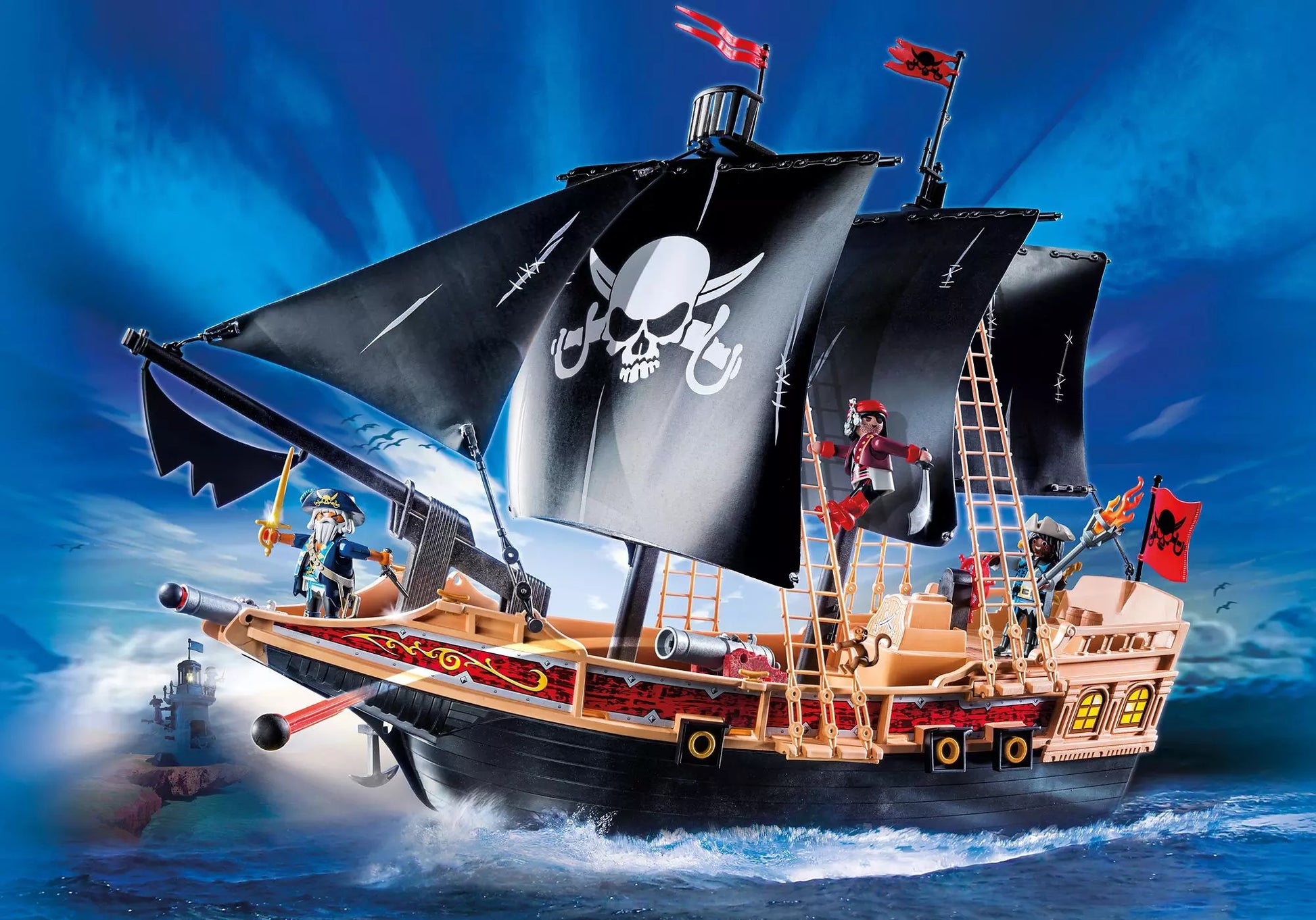 Playmobil 6678 Pirates Piratenkampfschiff inkl. Kanonen - plegobil