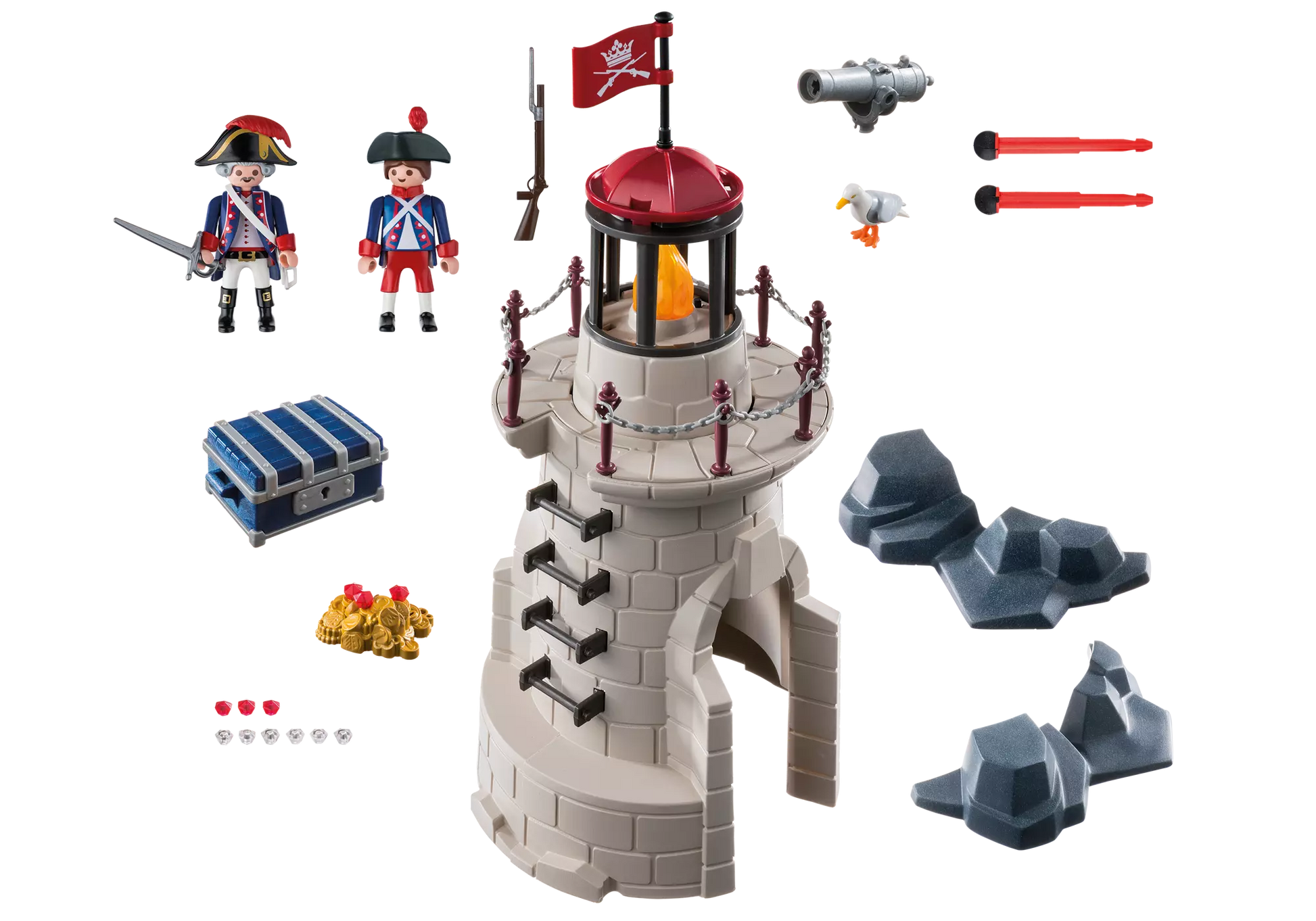 Playmobil 6680 Pirates Soldatenturm mit Leuchtfeuer - plegobil