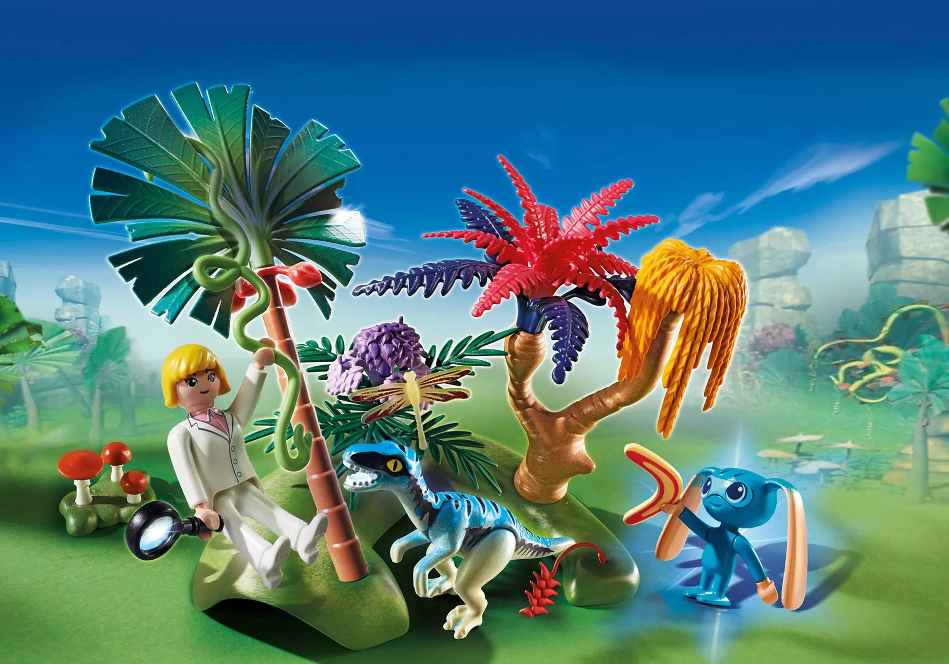 Playmobil 6687 Super 4 Lost Island mit Alien und Raptor - plegobil
