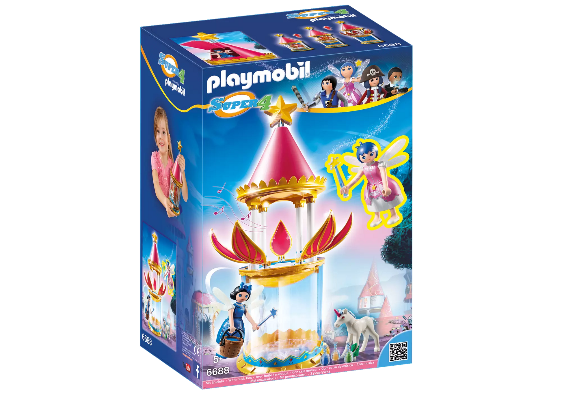 Playmobil 6688 Super 4 Zauberhafter Blütenturm mit Feen-Spieluhr und Twinkle - plegobil