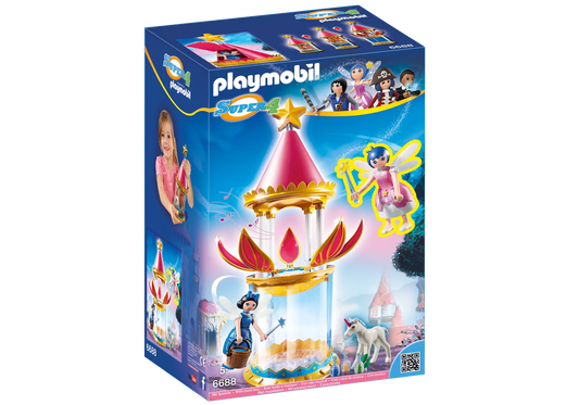 Playmobil 6688 Super 4 Zauberhafter Blütenturm mit Feen-Spieluhr und Twinkle - plegobil