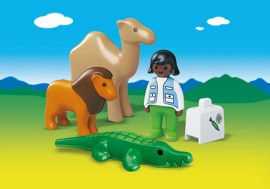 Playmobil 6744 Sammlerstück 1-2-3 Tierparkärztin - plegobil
