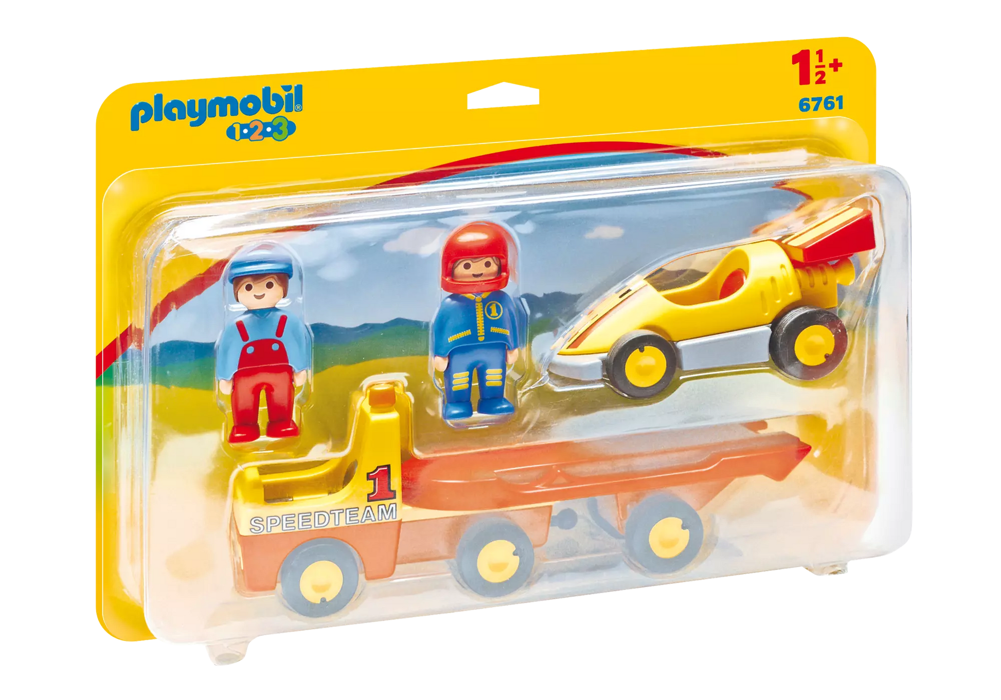 Playmobil 6761 Sammlerstück 1-2-3 Rennauto mit Transporter - plegobil