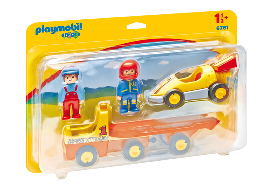Playmobil 6761 Sammlerstück 1-2-3 Rennauto mit Transporter - plegobil
