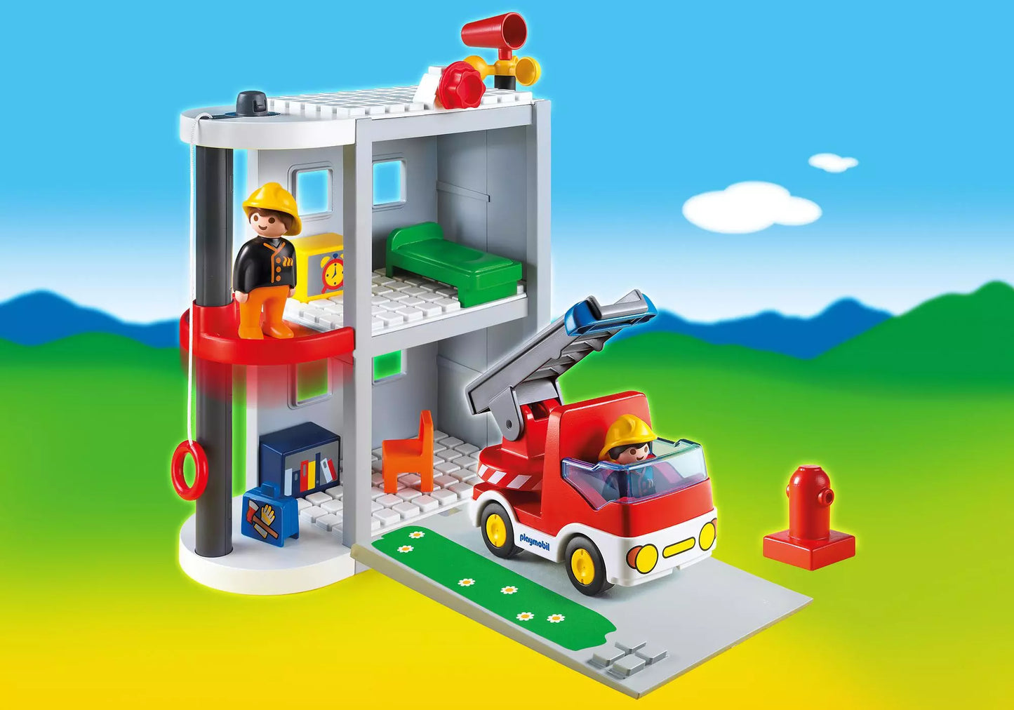 Playmobil 6777 Sammlerstück 1-2-3 Mitnehm Feuerwehrstation - plegobil