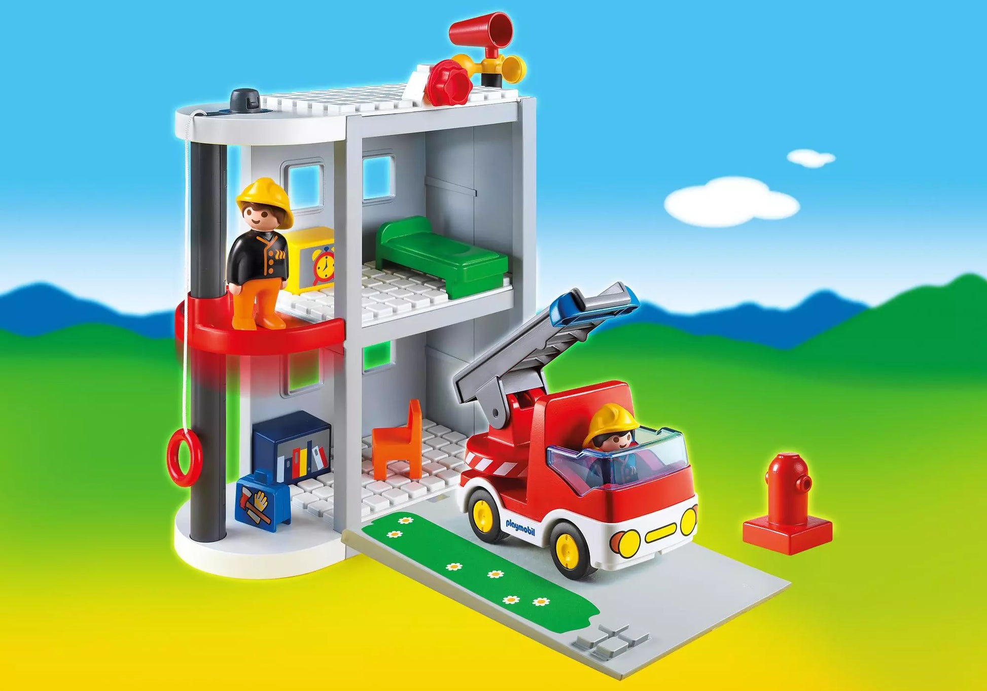 Playmobil 6777 Sammlerstück 1-2-3 Mitnehm Feuerwehrstation - plegobil