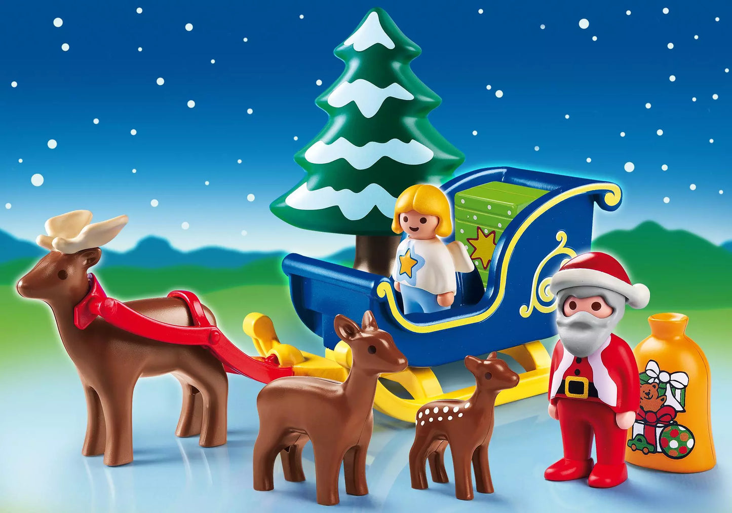 Playmobil 6787 1-2-3 Weihnachtsmann mit Rentierschlitten - plegobil