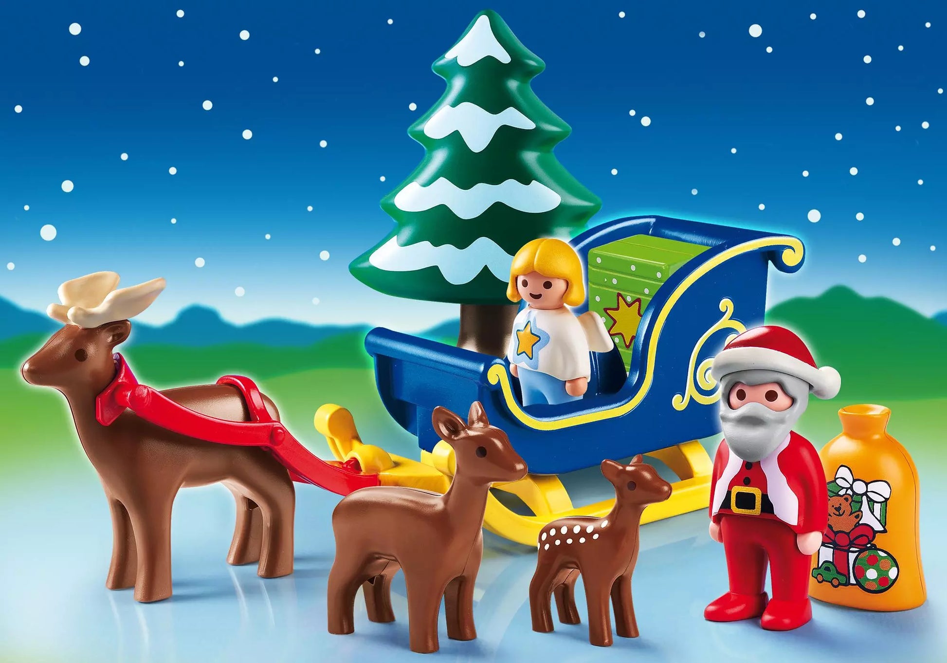 Playmobil 6787 1-2-3 Weihnachtsmann mit Rentierschlitten - plegobil