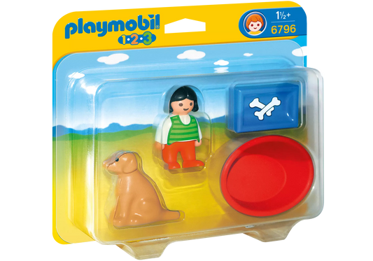 Playmobil 6796 1-2-3 Mädchen mit hund - plegobil