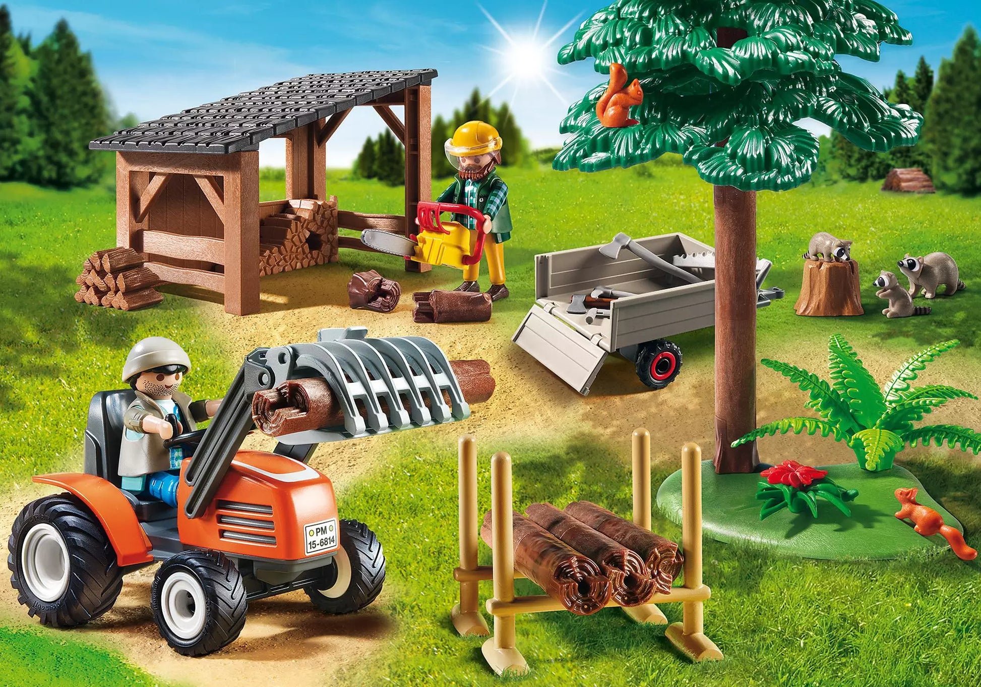 Playmobil 6814 Country Holzfäller mit Traktor - plegobil